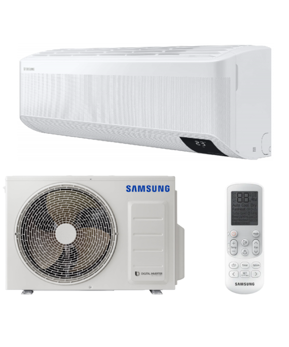 SAMSUNG DELUXE KOMERCINĖS KLASĖS BEVĖJIS SIENINIS 3.5/4.0KW ORO KONDICIONIERIAUS KOMPLEKTAS