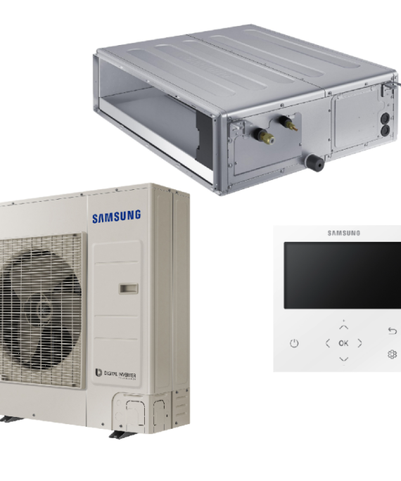 SAMSUNG MSP KANALINIO TIPO VIDUTINIO SLĖGIO 12.0/13.2KW ORO KONDICIONIERIAUS KOMPLEKTAS (VIENFAZIS ĮRENGINYS) SU LAIDINIU PULTELIU