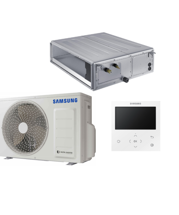 SAMSUNG MSP KANALINIO TIPO VIDUTINIO SLĖGIO 5.0/6.0KW ORO KONDICIONIERIAUS KOMPLEKTAS (VIENFAZIS ĮRENGINYS) SU LAIDINIU PULTELIU