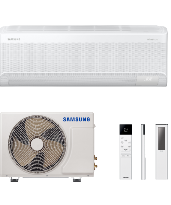 SAMSUNG SIENINIS BEVĖJIS WIND FREE COMFORT S2 3.5KW ORO KONDICIONIERIAUS KOMPLEKTAS