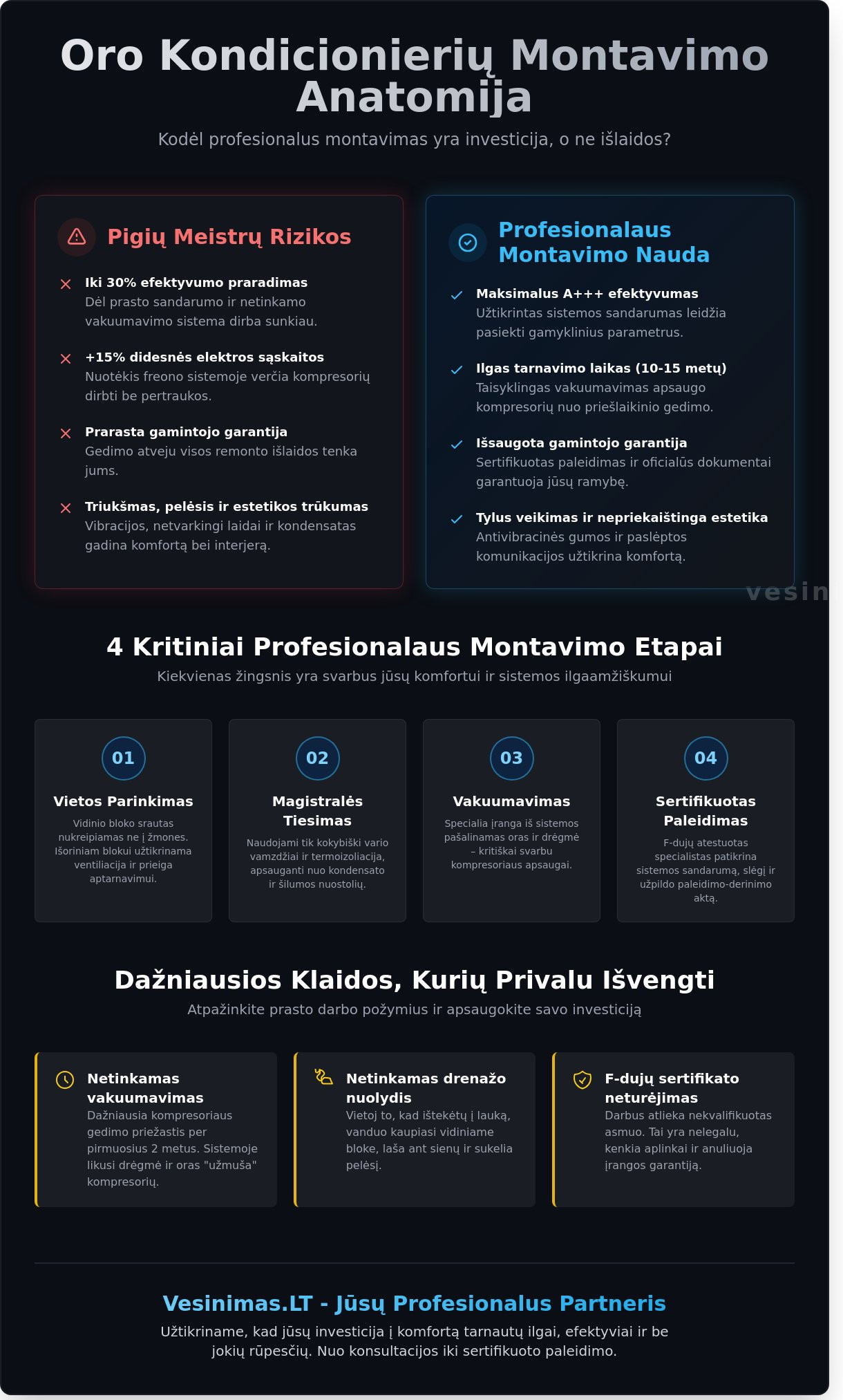 Kondicionierių montavimas Kaune ir visoje Lietuvoje: Profesionalus gidas Kondicionierių montavimas Kaune ir visoje Lietuvoje: Profesionalus gidas - Infographic