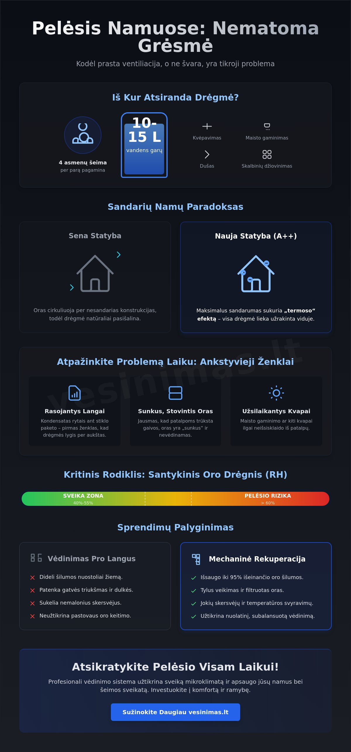 Pelėsis namuose dėl prastos ventiliacijos: kaip jį sustabdyti visam laikui? - Infographic