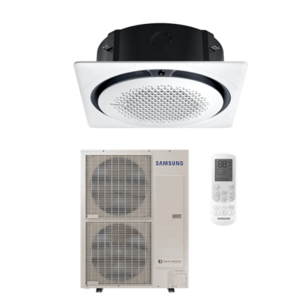 SAMSUNG 360 KASETINIO (HEE) TIPO 10.0/11.2KW ORO KONDICIONIERIAUS KOMPLEKTAS (VIENFAZIS ĮRENGINYS); KOMPLEKTUOJAMAS SU PASIRENKAMA APDAILA IR DISTANCINIU PULTELIU.