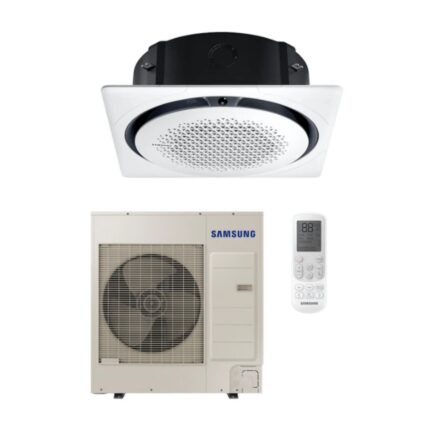 SAMSUNG 360 KASETINIO (HEE) TIPO 12.1/13.2KW ORO KONDICIONIERIAUS KOMPLEKTAS (TRIFAZIS ĮRENGINYS); KOMPLEKTUOJAMAS SU PASIRENKAMA APDAILA IR DISTANCINIU PULTELIU.