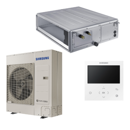 SAMSUNG MSP KANALINIO TIPO VIDUTINIO SLĖGIO 12.0/13.2KW ORO KONDICIONIERIAUS KOMPLEKTAS (VIENFAZIS ĮRENGINYS) SU LAIDINIU PULTELIU