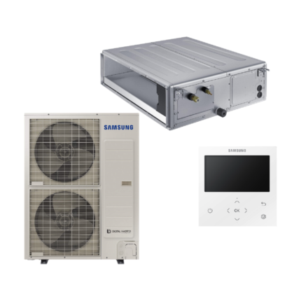 SAMSUNG MSP KANALINIO TIPO VIDUTINIO SLĖGIO 13.4/15.5KW ORO KONDICIONIERIAUS KOMPLEKTAS (VIENFAZIS ĮRENGINYS) SU LAIDINIU PULTELIU