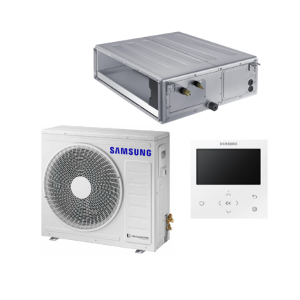 SAMSUNG MSP KANALINIO TIPO VIDUTINIO SLĖGIO 6.8/8.0KW ORO KONDICIONIERIAUS KOMPLEKTAS (VIENFAZIS ĮRENGINYS) SU LAIDINIU PULTELIU