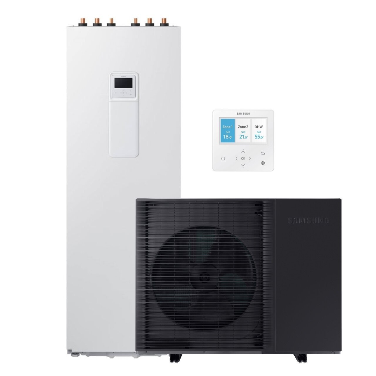 samsung oras vanduo climatehub mono quiet 8 kw trifazis su 260l boileriu Samsung oras-vanduo ClimateHub MONO Quiet 8 kW trifazis su 260L boileriu
